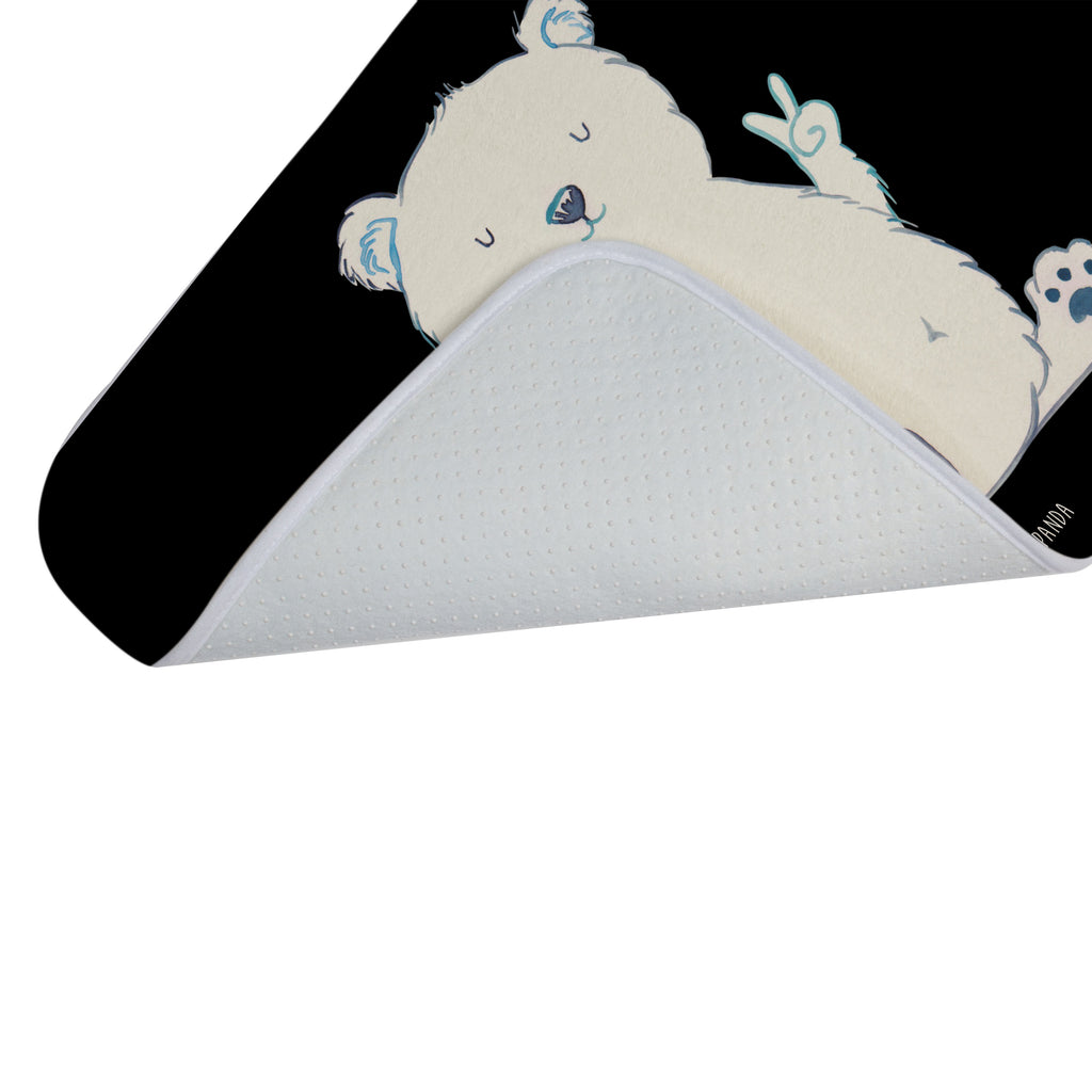 Badvorleger Eisbär Faul Badematte, Badteppich, Duschvorleger, Badezimmerteppich, Badezimmermatte, Badvorleger, Duschmatte, Duschteppich, Bär, Teddy, Teddybär, Eisbär, Nordpol, Faul, Entspannen, Relaxen, Büro, Arbeit, Bürojob, Arbeitsplatz, Homeoffice