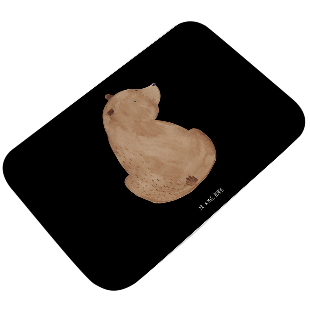 Badvorleger Bär Schulterblick Badematte, Badteppich, Duschvorleger, Badezimmerteppich, Badezimmermatte, Badvorleger, Duschmatte, Duschteppich, Bär, Teddy, Teddybär, Selbstachtung, Weltansicht, Motivation, Bären, Bärenliebe, Weisheit