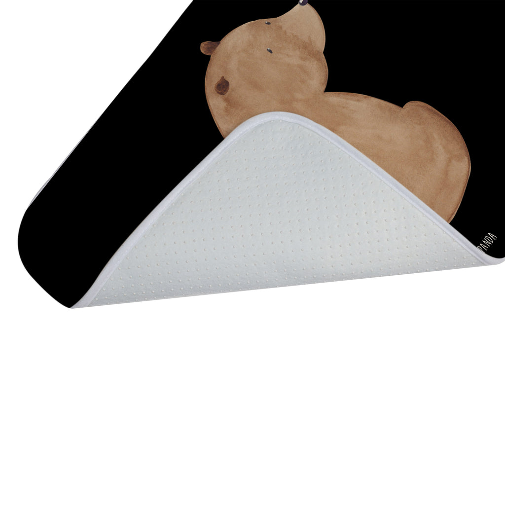 Badvorleger Bär Schulterblick Badematte, Badteppich, Duschvorleger, Badezimmerteppich, Badezimmermatte, Badvorleger, Duschmatte, Duschteppich, Bär, Teddy, Teddybär, Selbstachtung, Weltansicht, Motivation, Bären, Bärenliebe, Weisheit