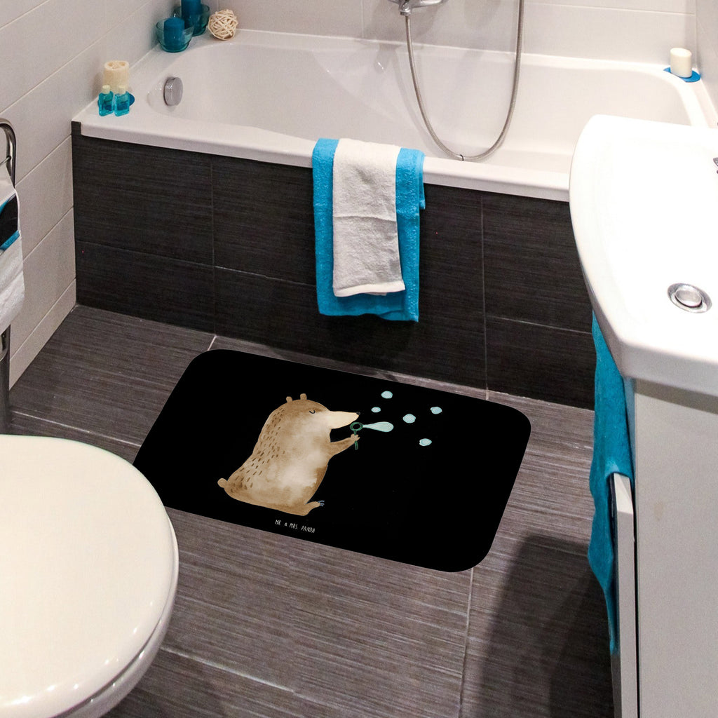 Badvorleger Bär Seifenblasen Badematte, Badteppich, Duschvorleger, Badezimmerteppich, Badezimmermatte, Badvorleger, Duschmatte, Duschteppich, Bär, Teddy, Teddybär, Seifenblasen Bär Lustig Sein Glücklich Traurig Happy