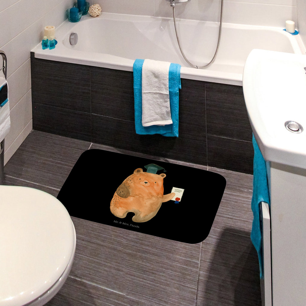 Badvorleger Prüfungsbär Badematte, Badteppich, Duschvorleger, Badezimmerteppich, Badezimmermatte, Badvorleger, Duschmatte, Duschteppich, Bär, Teddy, Teddybär, Abitur, Prüfungen, Prüfung bestanden, Abschluss, Zeugnis, Abschlusszeugnis