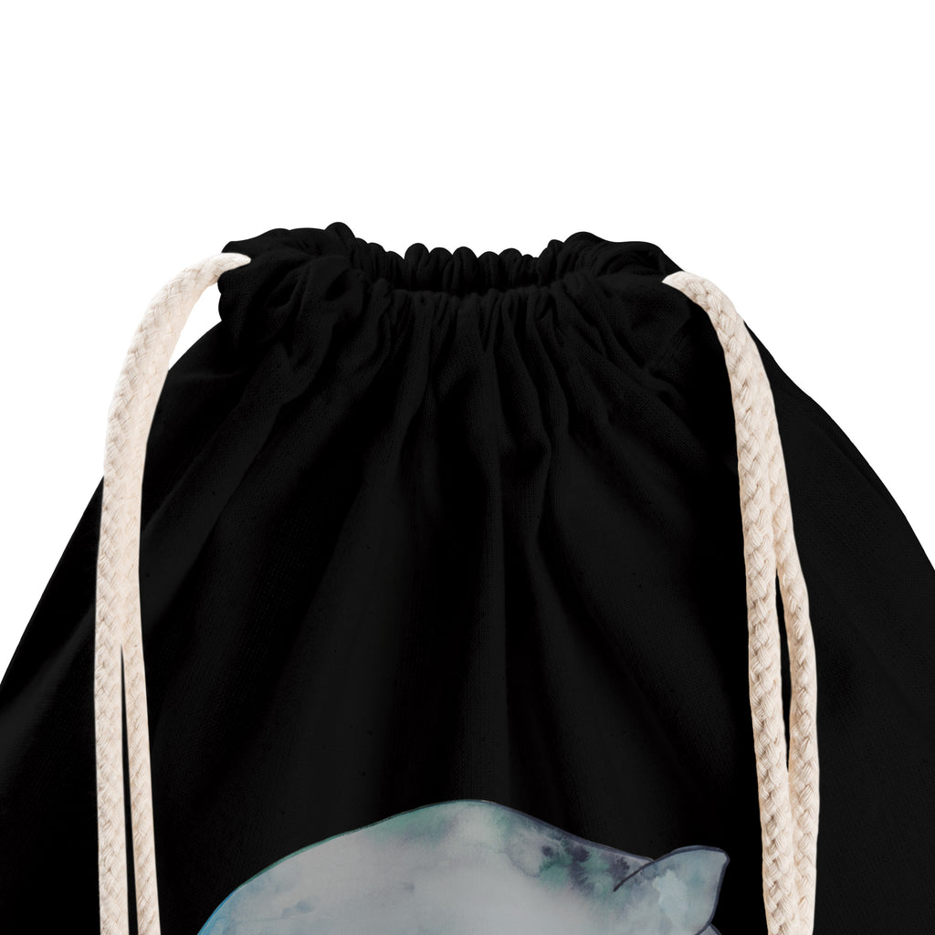 Sportbeutel Narwal Turnbeutel, Beutel, Sporttasche, Tasche, Stoffbeutel, Meerestiere, Meer, Urlaub, Narwal, Wal, Putzen, Hausfrau, Junggesellin, aufräumen, Kinderzimmer