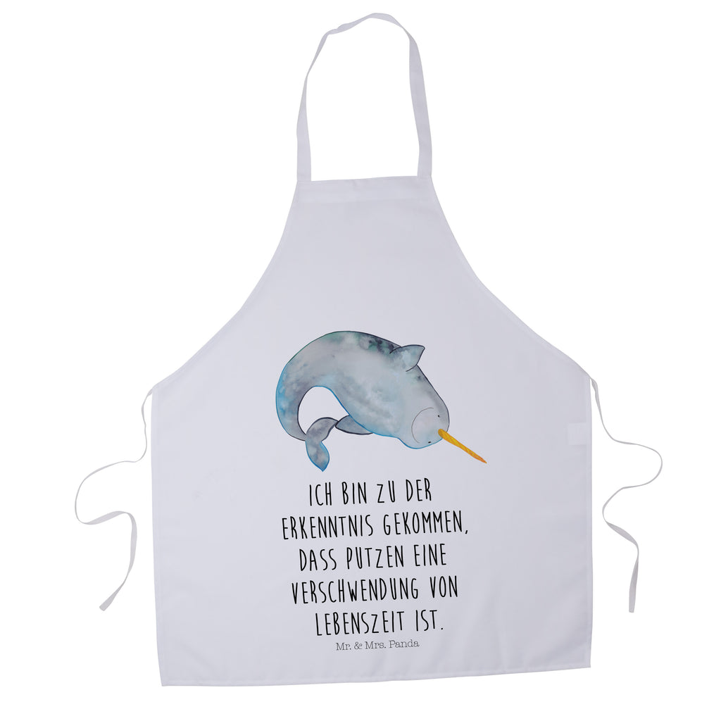Kochschürze Narwal Schürze, Backschürze, Küchenschürze, Grillschürze, Latzschürze, Meerestiere, Meer, Urlaub, Narwal, Wal, Putzen, Hausfrau, Junggesellin, aufräumen, Kinderzimmer