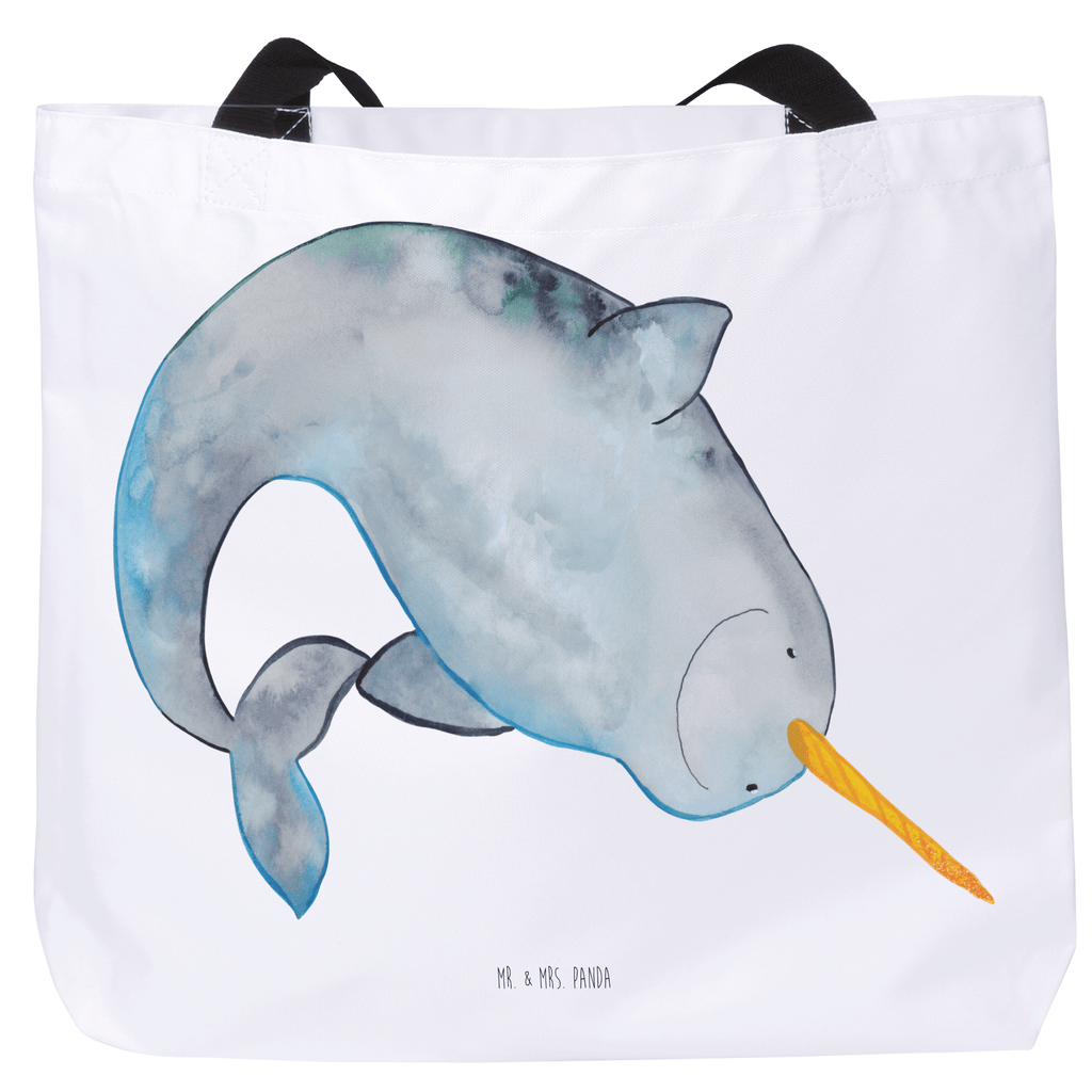 Shopper Narwal Beutel, Einkaufstasche, Tasche, Strandtasche, Einkaufsbeutel, Shopper, Schultasche, Freizeittasche, Tragebeutel, Schulbeutel, Alltagstasche, Meerestiere, Meer, Urlaub, Narwal, Wal, Putzen, Hausfrau, Junggesellin, aufräumen, Kinderzimmer