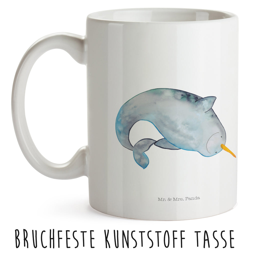 Kindertasse Narwal Kunststoff Tasse, Kindergarten, Tasse, Trinkbecher, Camping Becher, Kaffeetasse, Kunststoffbecher, Kindergartenbecher, Outdoorgeschirr, Kunststoffgeschirr, Reisebecher, Reisetasse, Kinderbecher, Meerestiere, Meer, Urlaub, Narwal, Wal, Putzen, Hausfrau, Junggesellin, aufräumen, Kinderzimmer