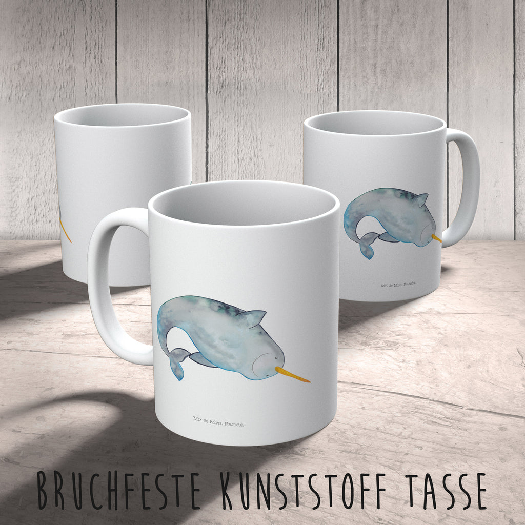 Kindertasse Narwal Kunststoff Tasse, Kindergarten, Tasse, Trinkbecher, Camping Becher, Kaffeetasse, Kunststoffbecher, Kindergartenbecher, Outdoorgeschirr, Kunststoffgeschirr, Reisebecher, Reisetasse, Kinderbecher, Meerestiere, Meer, Urlaub, Narwal, Wal, Putzen, Hausfrau, Junggesellin, aufräumen, Kinderzimmer
