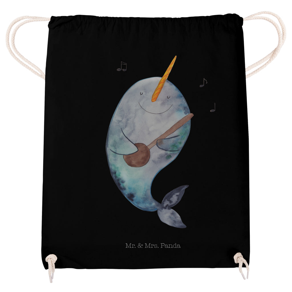 Sportbeutel Narwal Gitarre Turnbeutel, Beutel, Sporttasche, Tasche, Stoffbeutel, Meerestiere, Meer, Urlaub, Narwal, Wal, Tanzen, Probleme, Problemlösung, Frust, Gespräche, Gitarre