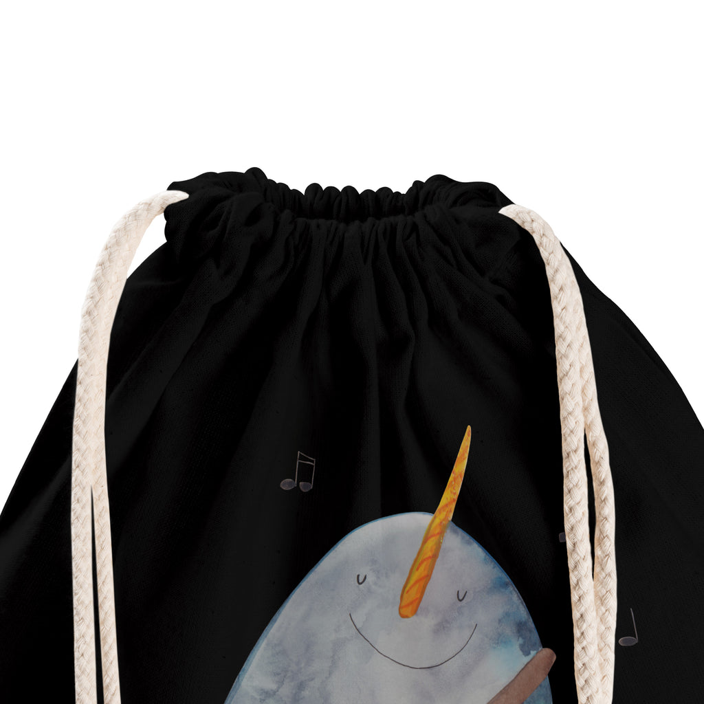 Sportbeutel Narwal Gitarre Turnbeutel, Beutel, Sporttasche, Tasche, Stoffbeutel, Meerestiere, Meer, Urlaub, Narwal, Wal, Tanzen, Probleme, Problemlösung, Frust, Gespräche, Gitarre