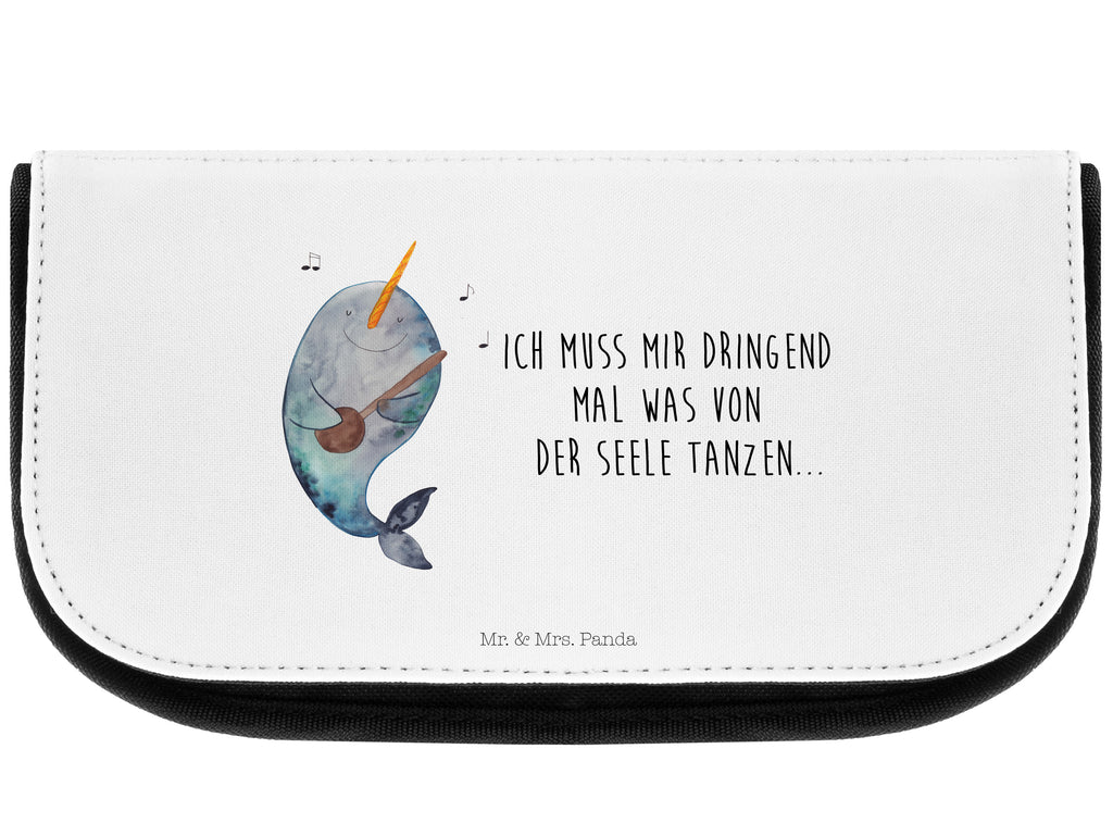Kosmetiktasche Narwal Gitarre Kosmetikbeutel, Kulturtasche, Kulturbeutel, Schminktasche, Make-Up Tasche, Meerestiere, Meer, Urlaub, Narwal, Wal, Tanzen, Probleme, Problemlösung, Frust, Gespräche, Gitarre