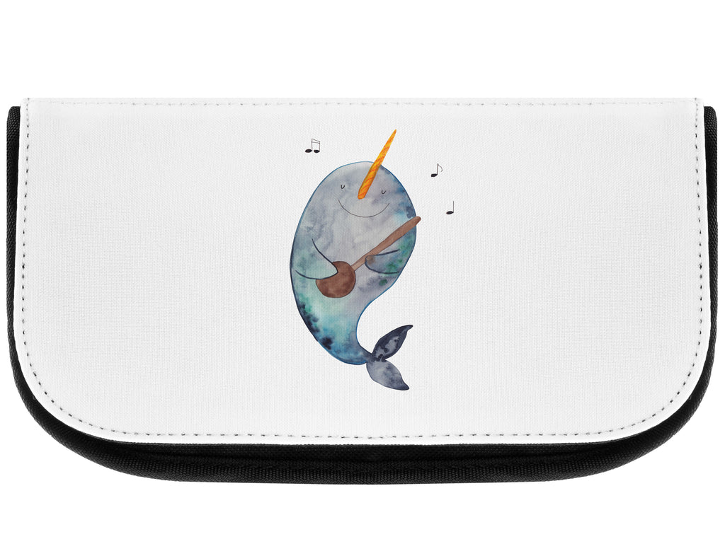 Kosmetiktasche Narwal Gitarre Kosmetikbeutel, Kulturtasche, Kulturbeutel, Schminktasche, Make-Up Tasche, Meerestiere, Meer, Urlaub, Narwal, Wal, Tanzen, Probleme, Problemlösung, Frust, Gespräche, Gitarre