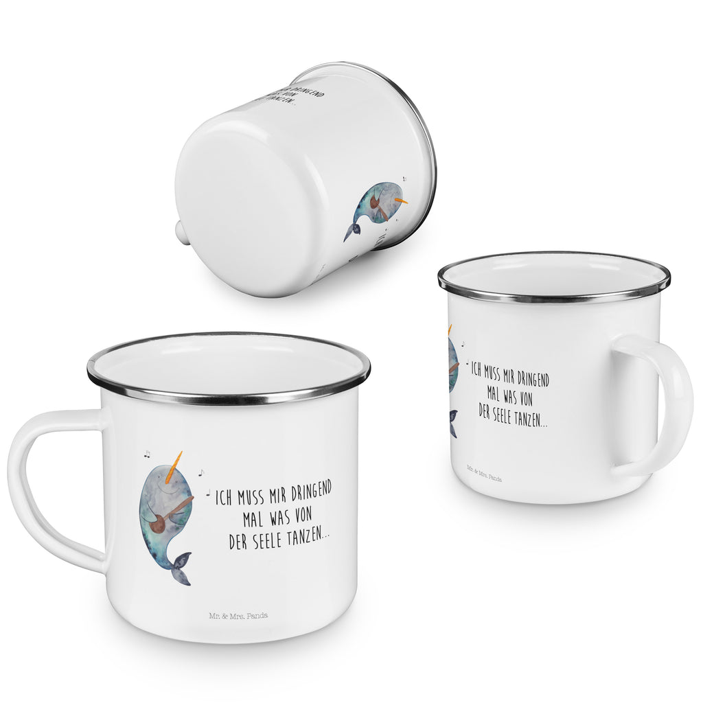 Camping Emaille Tasse Narwal Gitarre Campingtasse, Trinkbecher, Metalltasse, Outdoor Tasse, Emaille Trinkbecher, Blechtasse Outdoor, Emaille Campingbecher, Edelstahl Trinkbecher, Metalltasse für Camping, Kaffee Blechtasse, Camping Tasse Metall, Meerestiere, Meer, Urlaub, Narwal, Wal, Tanzen, Probleme, Problemlösung, Frust, Gespräche, Gitarre