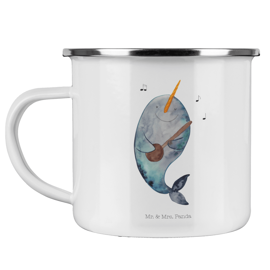 Camping Emaille Tasse Narwal Gitarre Campingtasse, Trinkbecher, Metalltasse, Outdoor Tasse, Emaille Trinkbecher, Blechtasse Outdoor, Emaille Campingbecher, Edelstahl Trinkbecher, Metalltasse für Camping, Kaffee Blechtasse, Camping Tasse Metall, Meerestiere, Meer, Urlaub, Narwal, Wal, Tanzen, Probleme, Problemlösung, Frust, Gespräche, Gitarre
