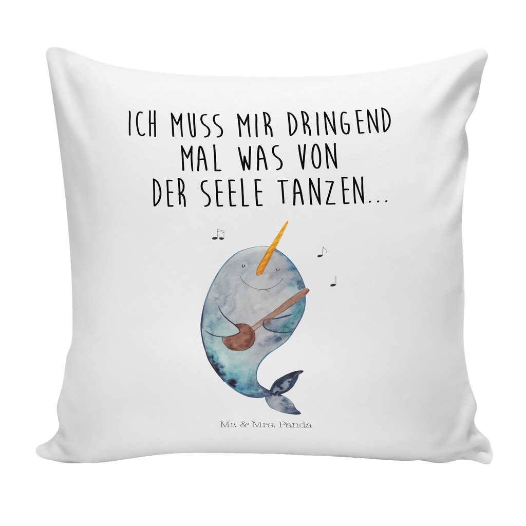40x40 Kissen Narwal Gitarre Kissenhülle, Kopfkissen, Sofakissen, Dekokissen, Motivkissen, Meerestiere, Meer, Urlaub, Narwal, Wal, Tanzen, Probleme, Problemlösung, Frust, Gespräche, Gitarre