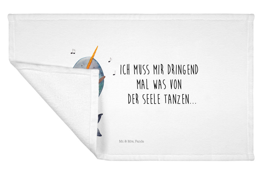 Gäste Handtuch Narwal Gitarre Gästetuch, Reisehandtuch, Sport Handtuch, Frottier, Kinder Handtuch, Meerestiere, Meer, Urlaub, Narwal, Wal, Tanzen, Probleme, Problemlösung, Frust, Gespräche, Gitarre