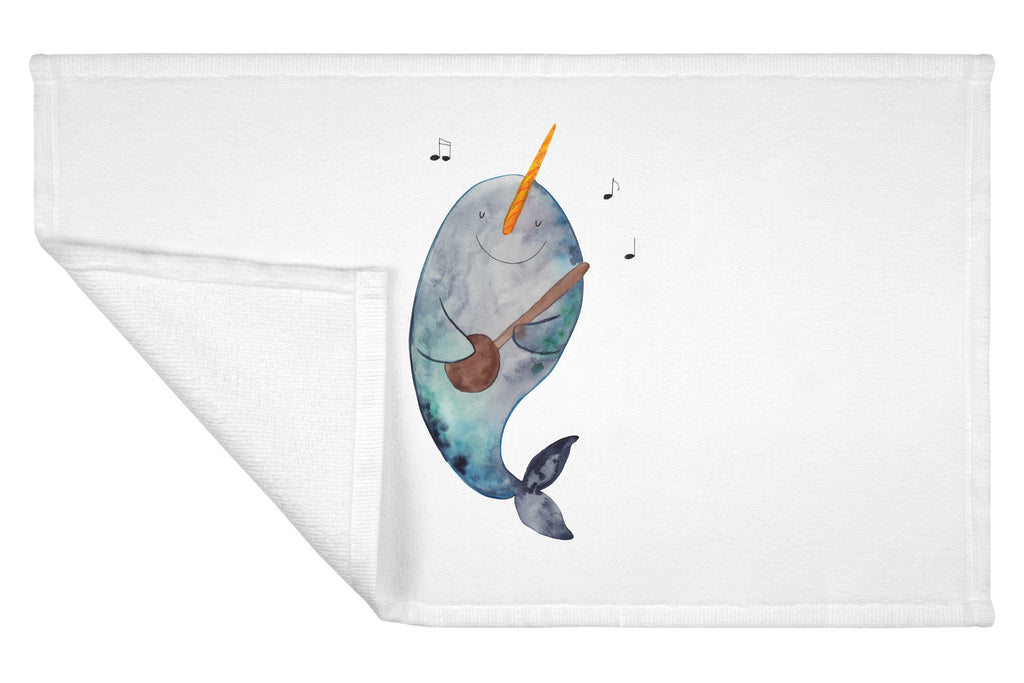Gäste Handtuch Narwal Gitarre Gästetuch, Reisehandtuch, Sport Handtuch, Frottier, Kinder Handtuch, Meerestiere, Meer, Urlaub, Narwal, Wal, Tanzen, Probleme, Problemlösung, Frust, Gespräche, Gitarre