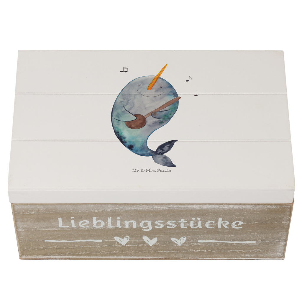 Holzkiste Narwal Gitarre Holzkiste, Kiste, Schatzkiste, Truhe, Schatulle, XXL, Erinnerungsbox, Erinnerungskiste, Dekokiste, Aufbewahrungsbox, Meerestiere, Meer, Urlaub, Narwal, Wal, Tanzen, Probleme, Problemlösung, Frust, Gespräche, Gitarre
