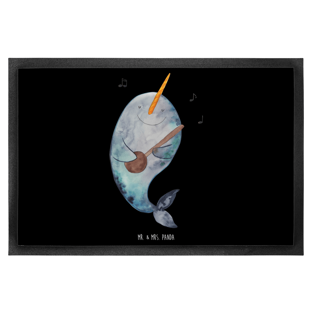 Fußmatte Narwal Gitarre Narwal, Wal, Tanzen, Probleme, Problemlösung, Frust, Gespräche, Gitarre Türvorleger, Schmutzmatte, Fußabtreter, Matte, Schmutzfänger, Fußabstreifer, Schmutzfangmatte, Türmatte, Motivfußmatte,  Haustürmatte, Vorleger  Meerestiere, Meer, Urlaub