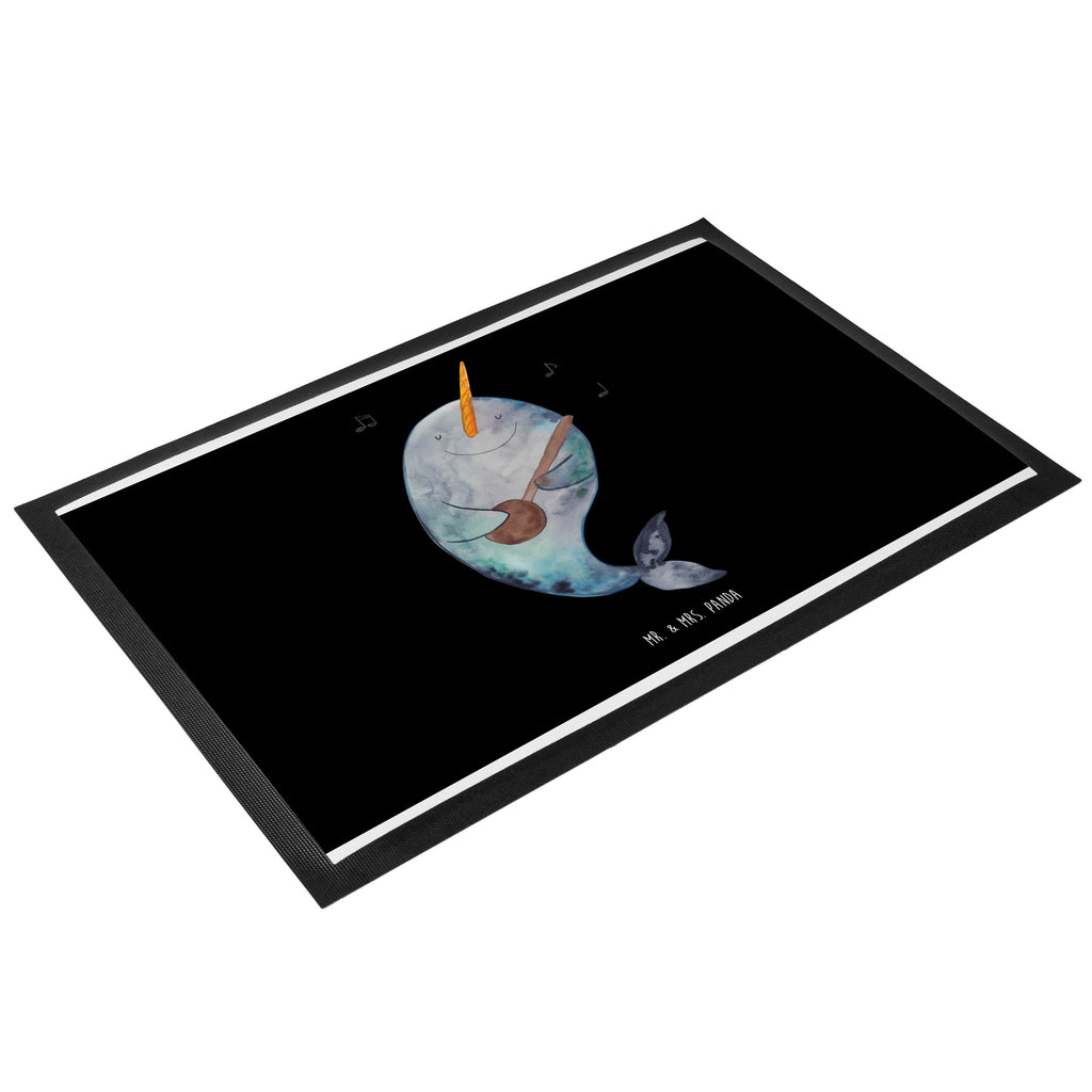 Fußmatte Narwal Gitarre Narwal, Wal, Tanzen, Probleme, Problemlösung, Frust, Gespräche, Gitarre Türvorleger, Schmutzmatte, Fußabtreter, Matte, Schmutzfänger, Fußabstreifer, Schmutzfangmatte, Türmatte, Motivfußmatte,  Haustürmatte, Vorleger  Meerestiere, Meer, Urlaub