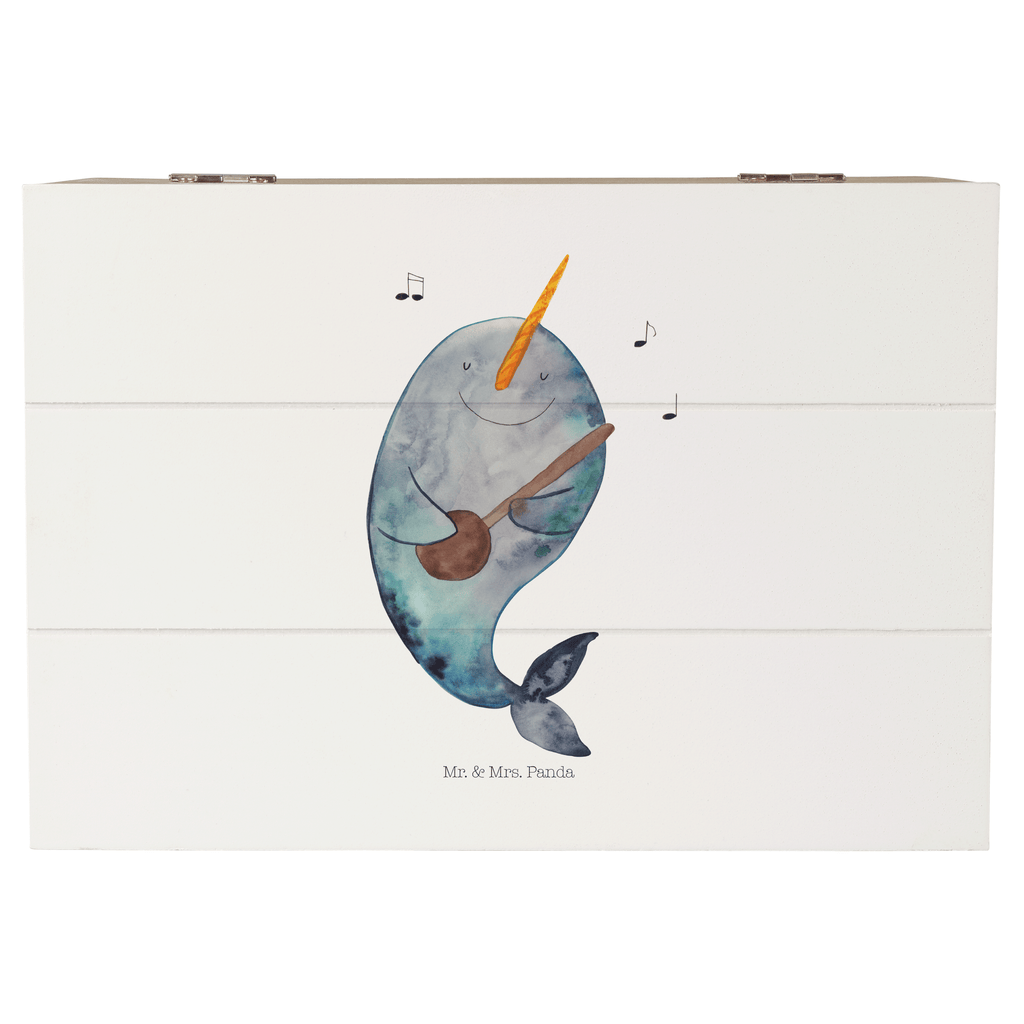 Holzkiste Narwal Gitarre Holzkiste, Kiste, Schatzkiste, Truhe, Schatulle, XXL, Erinnerungsbox, Erinnerungskiste, Dekokiste, Aufbewahrungsbox, Meerestiere, Meer, Urlaub, Narwal, Wal, Tanzen, Probleme, Problemlösung, Frust, Gespräche, Gitarre