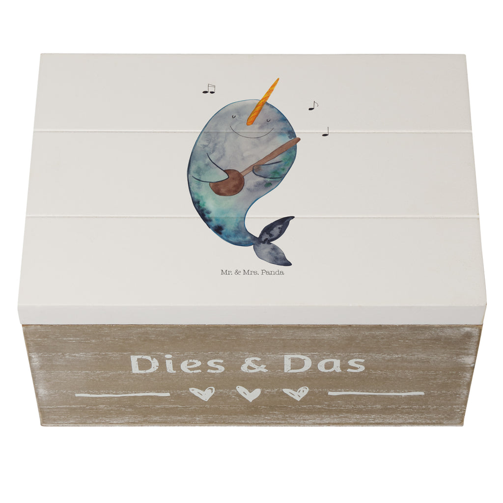 Holzkiste Narwal Gitarre Holzkiste, Kiste, Schatzkiste, Truhe, Schatulle, XXL, Erinnerungsbox, Erinnerungskiste, Dekokiste, Aufbewahrungsbox, Meerestiere, Meer, Urlaub, Narwal, Wal, Tanzen, Probleme, Problemlösung, Frust, Gespräche, Gitarre