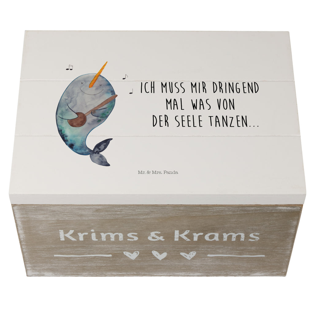 Holzkiste Narwal Gitarre Holzkiste, Kiste, Schatzkiste, Truhe, Schatulle, XXL, Erinnerungsbox, Erinnerungskiste, Dekokiste, Aufbewahrungsbox, Meerestiere, Meer, Urlaub, Narwal, Wal, Tanzen, Probleme, Problemlösung, Frust, Gespräche, Gitarre