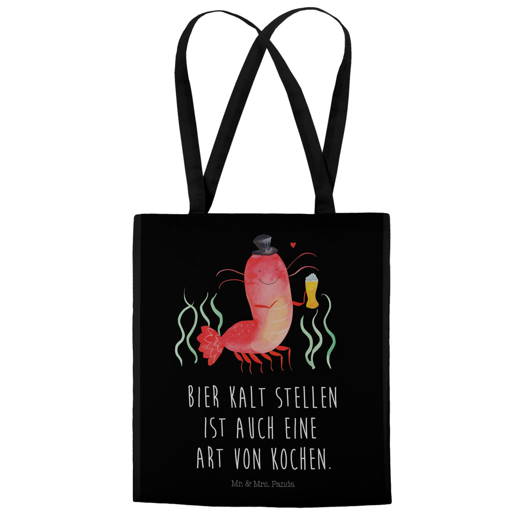 Tragetasche Hummer mit Weizen Beuteltasche, Beutel, Einkaufstasche, Jutebeutel, Stoffbeutel, Meerestiere, Meer, Urlaub, Garnele, Garnelen, Bier, Kochen, Männerhaushalt, Junggeselle, Junggesellin, Bierliebhaber, Kneipe, Gasthaus, Wirtschaft