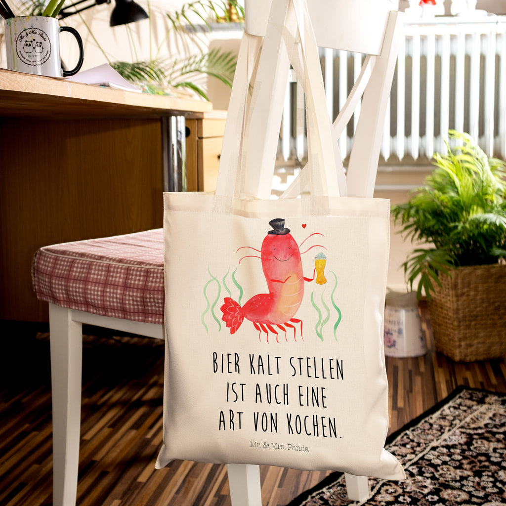 Tragetasche Hummer mit Weizen Beuteltasche, Beutel, Einkaufstasche, Jutebeutel, Stoffbeutel, Meerestiere, Meer, Urlaub, Garnele, Garnelen, Bier, Kochen, Männerhaushalt, Junggeselle, Junggesellin, Bierliebhaber, Kneipe, Gasthaus, Wirtschaft