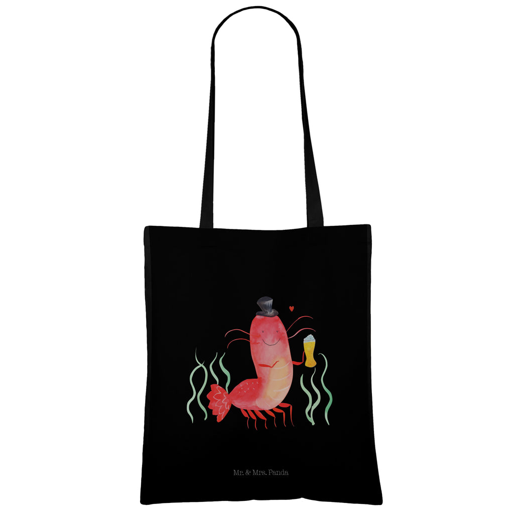 Tragetasche Hummer mit Weizen Beuteltasche, Beutel, Einkaufstasche, Jutebeutel, Stoffbeutel, Meerestiere, Meer, Urlaub, Garnele, Garnelen, Bier, Kochen, Männerhaushalt, Junggeselle, Junggesellin, Bierliebhaber, Kneipe, Gasthaus, Wirtschaft