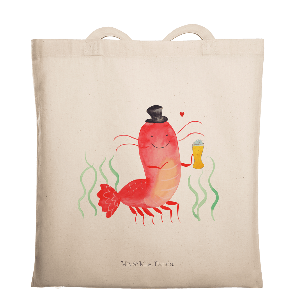Tragetasche Hummer mit Weizen Beuteltasche, Beutel, Einkaufstasche, Jutebeutel, Stoffbeutel, Meerestiere, Meer, Urlaub, Garnele, Garnelen, Bier, Kochen, Männerhaushalt, Junggeselle, Junggesellin, Bierliebhaber, Kneipe, Gasthaus, Wirtschaft