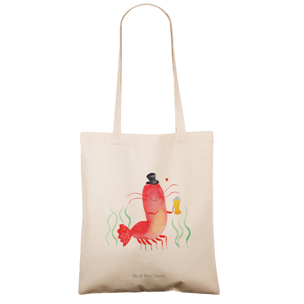 Tragetasche Hummer mit Weizen Beuteltasche, Beutel, Einkaufstasche, Jutebeutel, Stoffbeutel, Meerestiere, Meer, Urlaub, Garnele, Garnelen, Bier, Kochen, Männerhaushalt, Junggeselle, Junggesellin, Bierliebhaber, Kneipe, Gasthaus, Wirtschaft