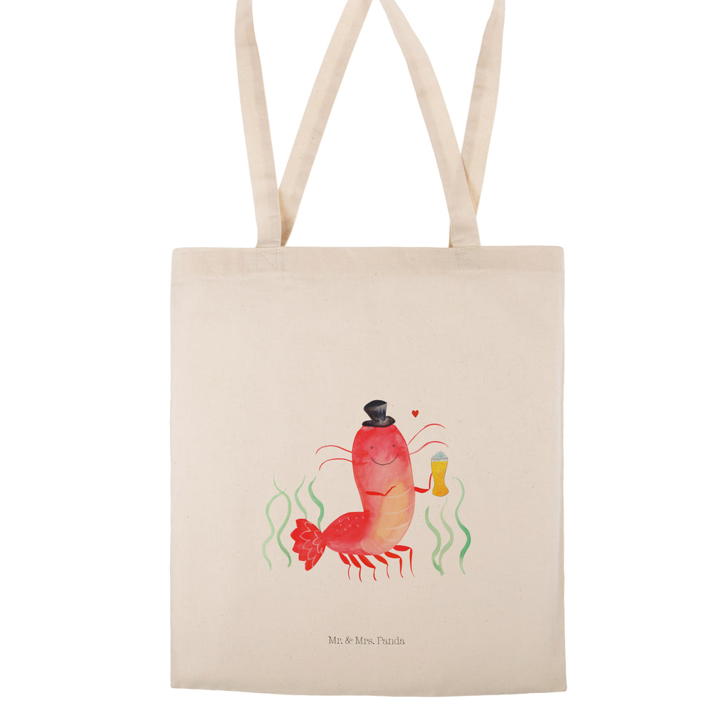 Tragetasche Hummer mit Weizen Beuteltasche, Beutel, Einkaufstasche, Jutebeutel, Stoffbeutel, Meerestiere, Meer, Urlaub, Garnele, Garnelen, Bier, Kochen, Männerhaushalt, Junggeselle, Junggesellin, Bierliebhaber, Kneipe, Gasthaus, Wirtschaft