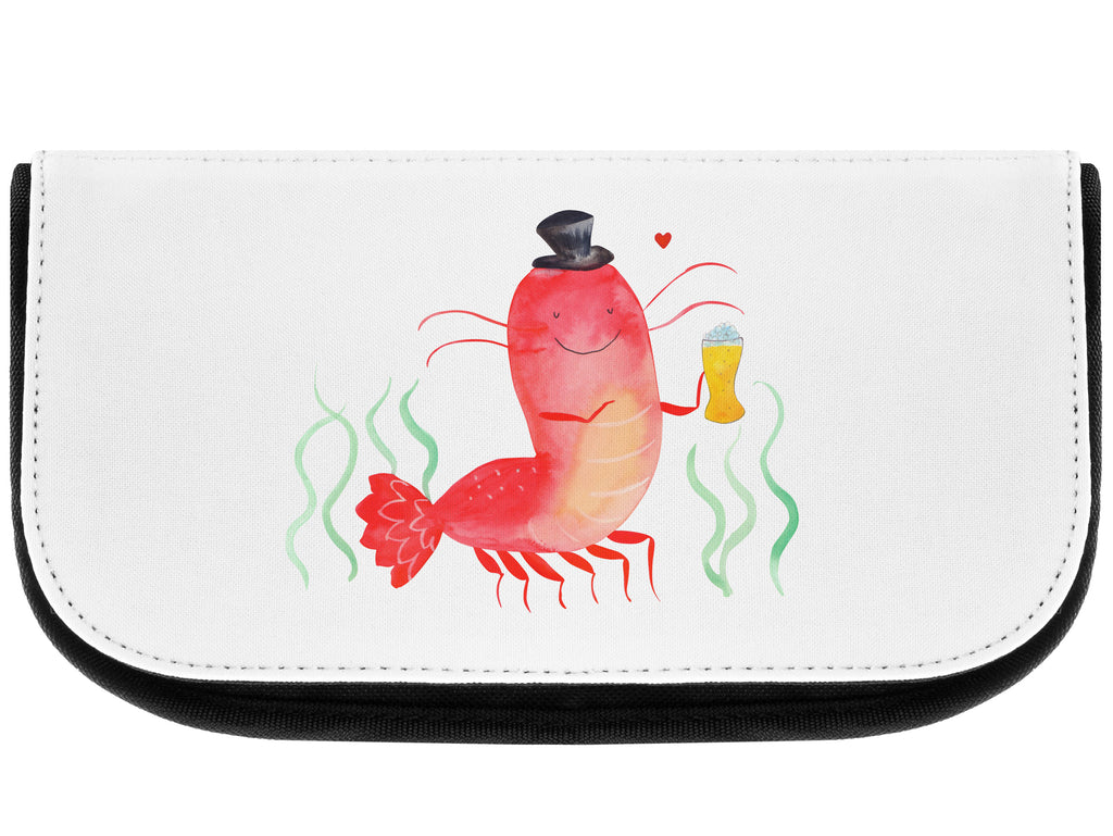 Kosmetiktasche Hummer mit Weizen Kosmetikbeutel, Kulturtasche, Kulturbeutel, Schminktasche, Make-Up Tasche, Meerestiere, Meer, Urlaub, Garnele, Garnelen, Bier, Kochen, Männerhaushalt, Junggeselle, Junggesellin, Bierliebhaber, Kneipe, Gasthaus, Wirtschaft
