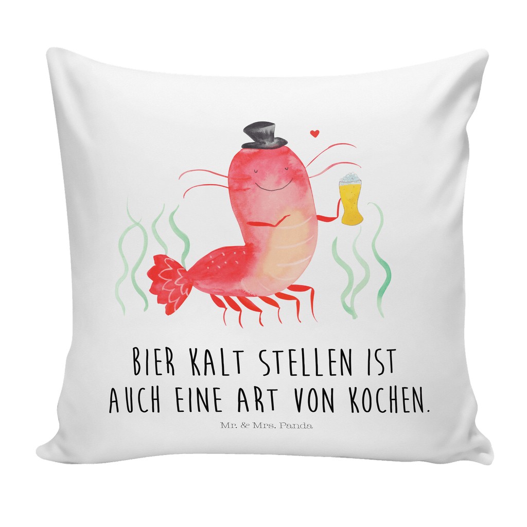 40x40 Kissen Hummer mit Weizen Kissenhülle, Kopfkissen, Sofakissen, Dekokissen, Motivkissen, Meerestiere, Meer, Urlaub, Garnele, Garnelen, Bier, Kochen, Männerhaushalt, Junggeselle, Junggesellin, Bierliebhaber, Kneipe, Gasthaus, Wirtschaft