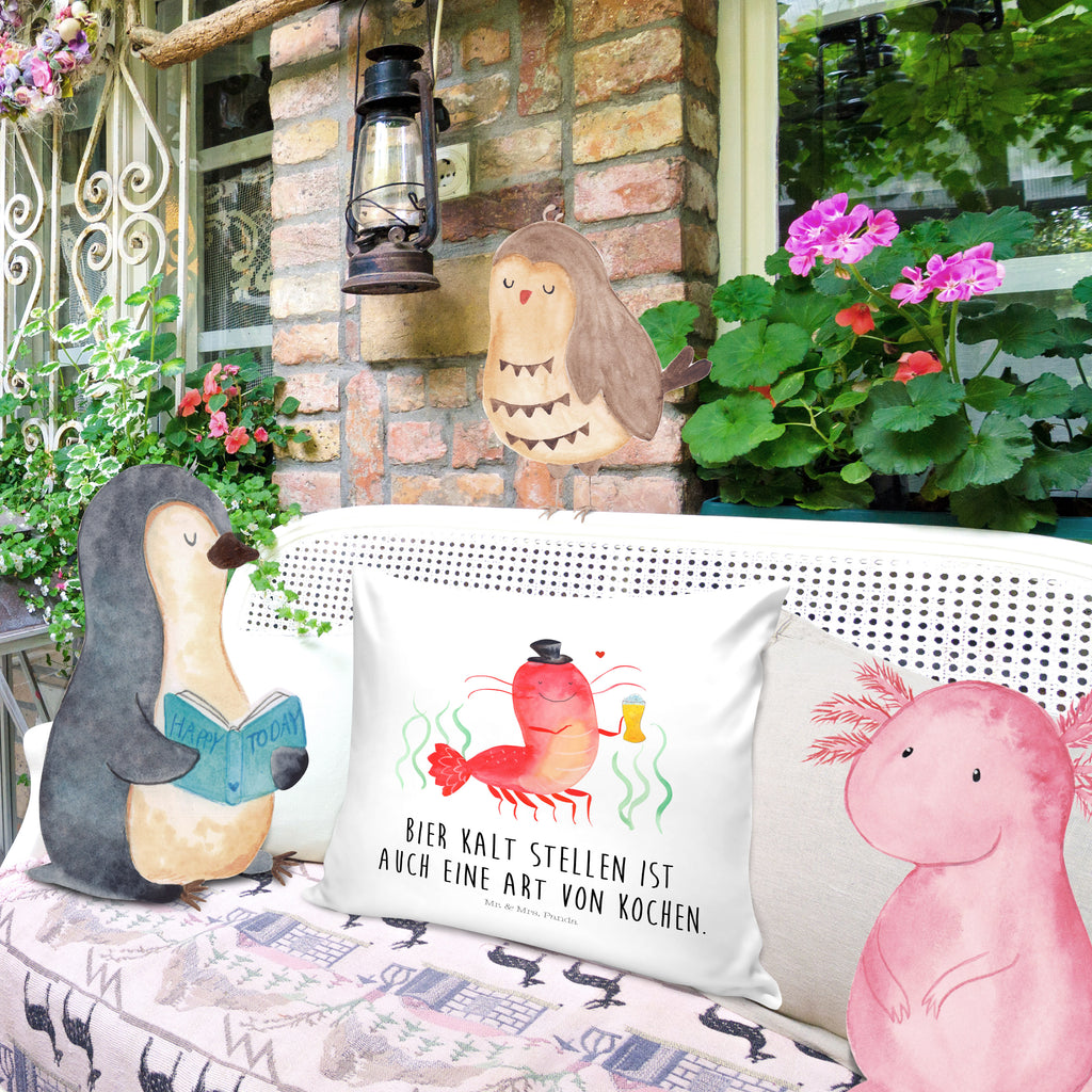 40x40 Kissen Hummer mit Weizen Kissenhülle, Kopfkissen, Sofakissen, Dekokissen, Motivkissen, Meerestiere, Meer, Urlaub, Garnele, Garnelen, Bier, Kochen, Männerhaushalt, Junggeselle, Junggesellin, Bierliebhaber, Kneipe, Gasthaus, Wirtschaft