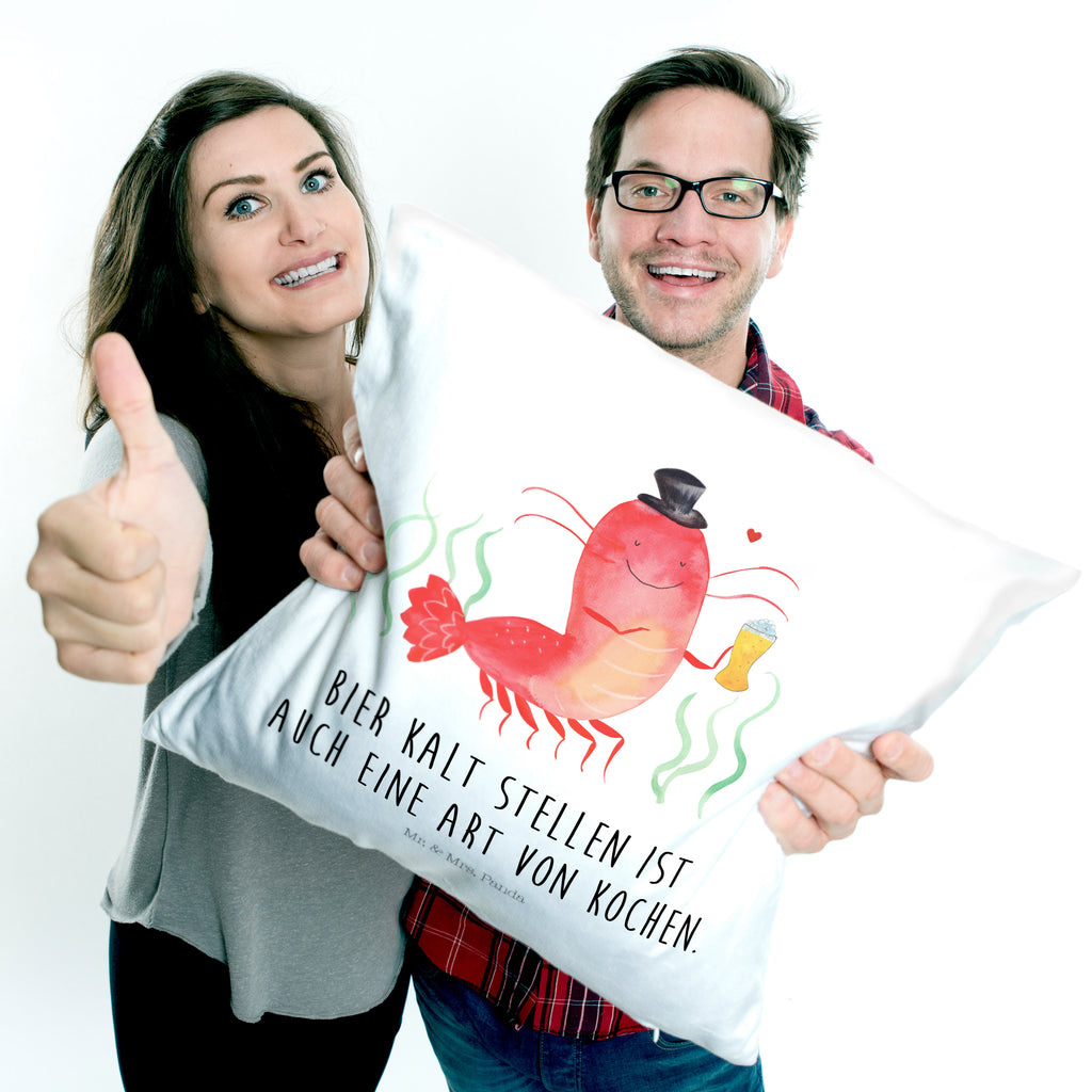 40x40 Kissen Hummer mit Weizen Kissenhülle, Kopfkissen, Sofakissen, Dekokissen, Motivkissen, Meerestiere, Meer, Urlaub, Garnele, Garnelen, Bier, Kochen, Männerhaushalt, Junggeselle, Junggesellin, Bierliebhaber, Kneipe, Gasthaus, Wirtschaft