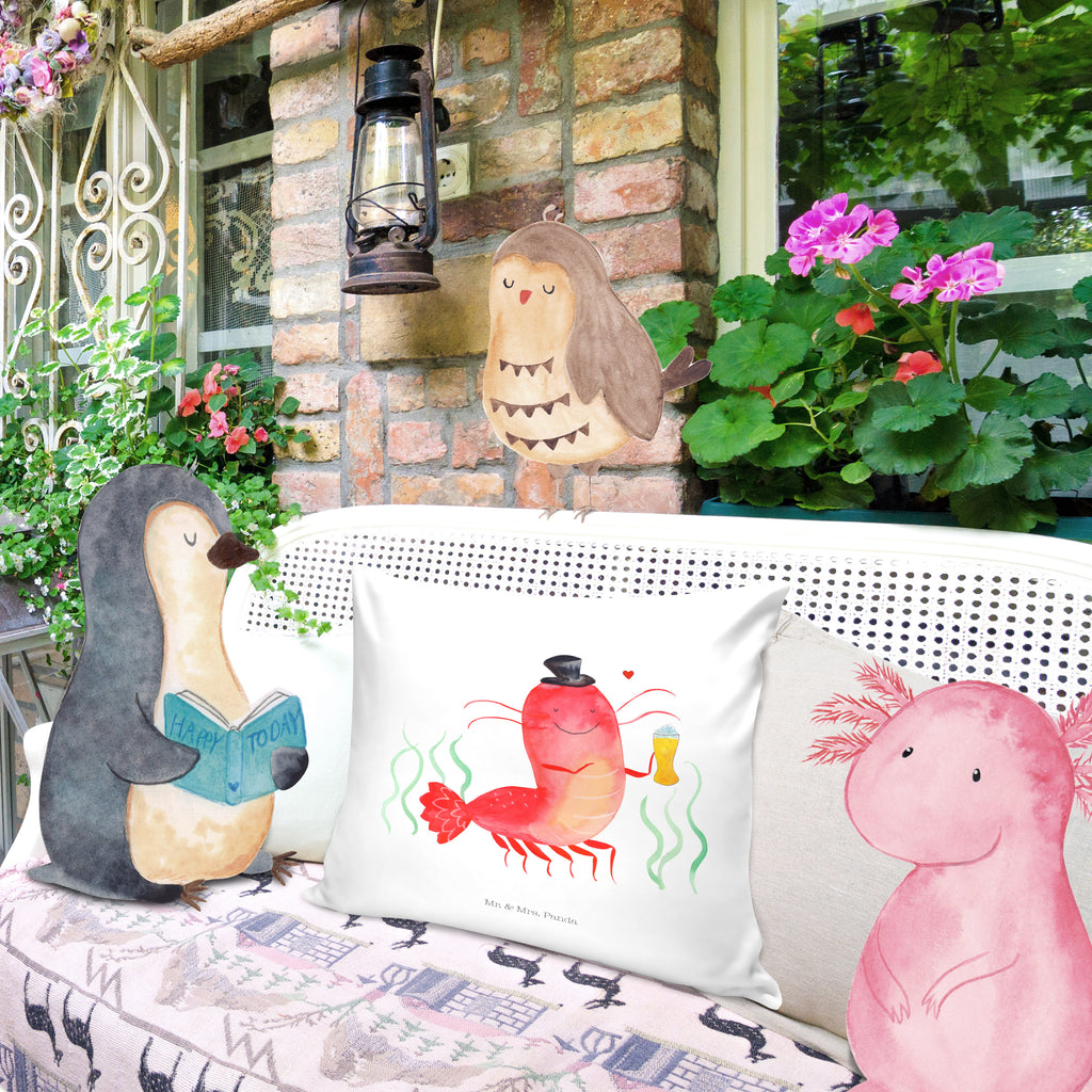 40x40 Kissen Hummer mit Weizen Kissenhülle, Kopfkissen, Sofakissen, Dekokissen, Motivkissen, Meerestiere, Meer, Urlaub, Garnele, Garnelen, Bier, Kochen, Männerhaushalt, Junggeselle, Junggesellin, Bierliebhaber, Kneipe, Gasthaus, Wirtschaft