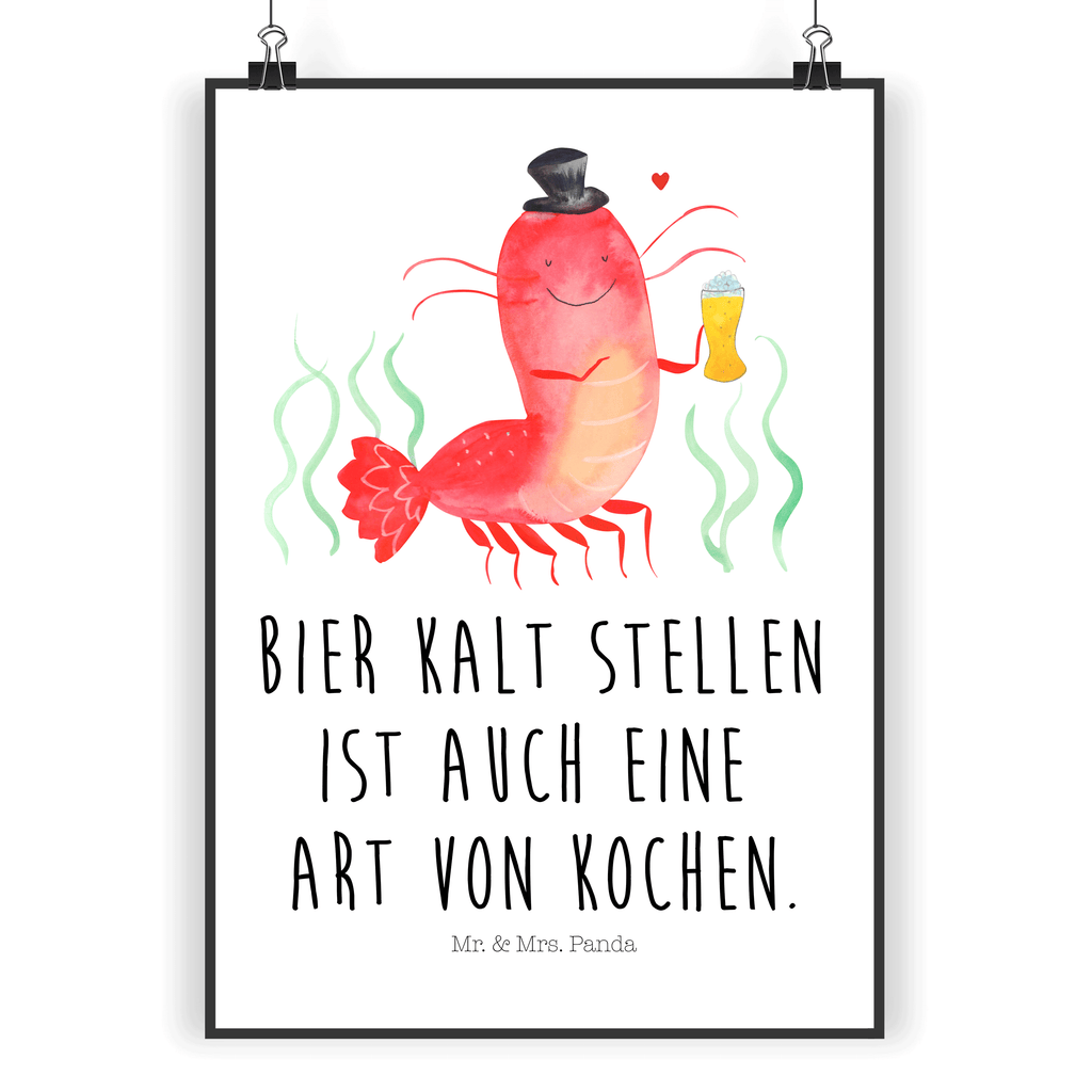 Poster Hummer mit Weizen Poster, Wandposter, Bild, Wanddeko, Küchenposter, Kinderposter, Wanddeko Bild, Raumdekoration, Wanddekoration, Handgemaltes Poster, Mr. & Mrs. Panda Poster, Designposter, Kunstdruck, Posterdruck, Meerestiere, Meer, Urlaub, Garnele, Garnelen, Bier, Kochen, Männerhaushalt, Junggeselle, Junggesellin, Bierliebhaber, Kneipe, Gasthaus, Wirtschaft