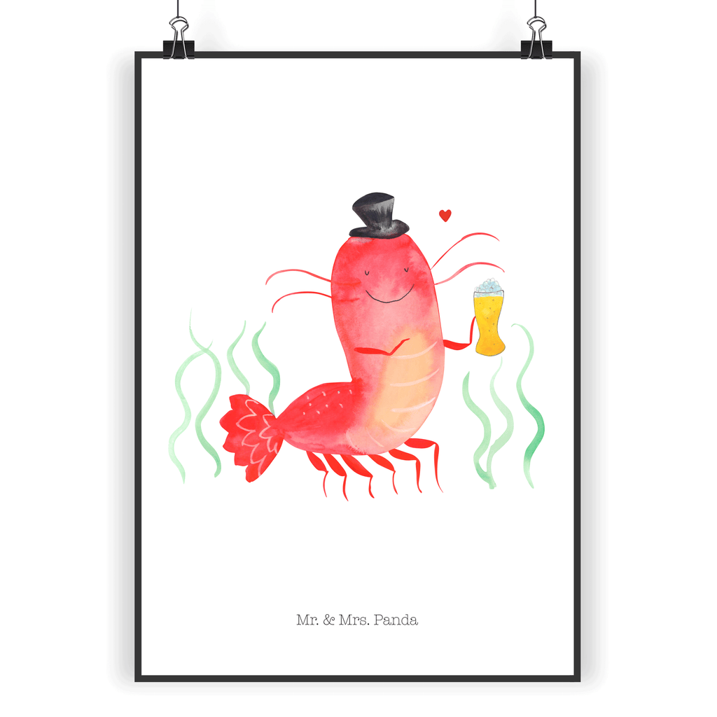Poster Hummer mit Weizen Poster, Wandposter, Bild, Wanddeko, Küchenposter, Kinderposter, Wanddeko Bild, Raumdekoration, Wanddekoration, Handgemaltes Poster, Mr. & Mrs. Panda Poster, Designposter, Kunstdruck, Posterdruck, Meerestiere, Meer, Urlaub, Garnele, Garnelen, Bier, Kochen, Männerhaushalt, Junggeselle, Junggesellin, Bierliebhaber, Kneipe, Gasthaus, Wirtschaft
