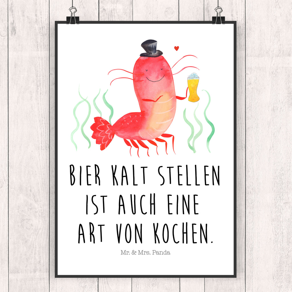 Poster Hummer mit Weizen Poster, Wandposter, Bild, Wanddeko, Küchenposter, Kinderposter, Wanddeko Bild, Raumdekoration, Wanddekoration, Handgemaltes Poster, Mr. & Mrs. Panda Poster, Designposter, Kunstdruck, Posterdruck, Meerestiere, Meer, Urlaub, Garnele, Garnelen, Bier, Kochen, Männerhaushalt, Junggeselle, Junggesellin, Bierliebhaber, Kneipe, Gasthaus, Wirtschaft