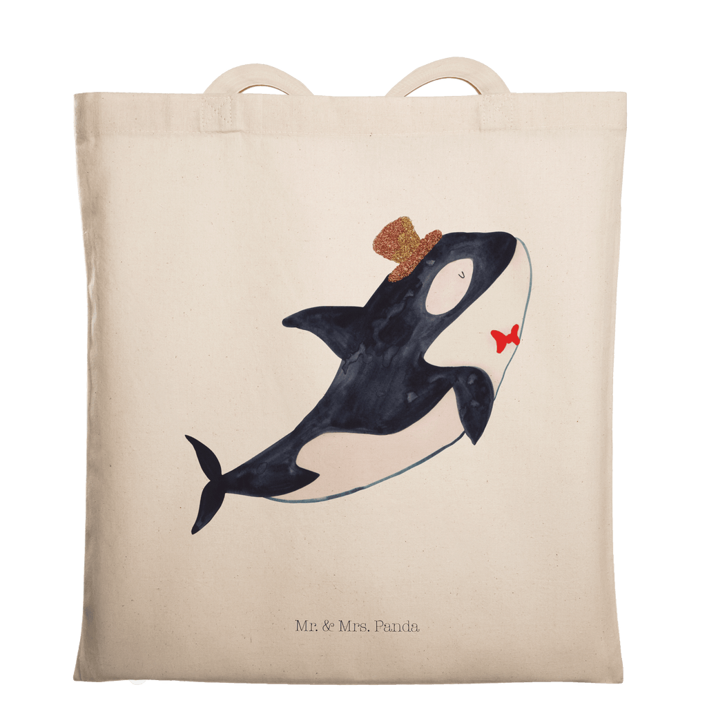 Tragetasche Orca Zylinder Beuteltasche, Beutel, Einkaufstasche, Jutebeutel, Stoffbeutel, Meerestiere, Meer, Urlaub, Narwal, Glitter, Konfetti, Glitzer, Geburtstag, Feier, Fete, Fest, Glückwunsch, Orca