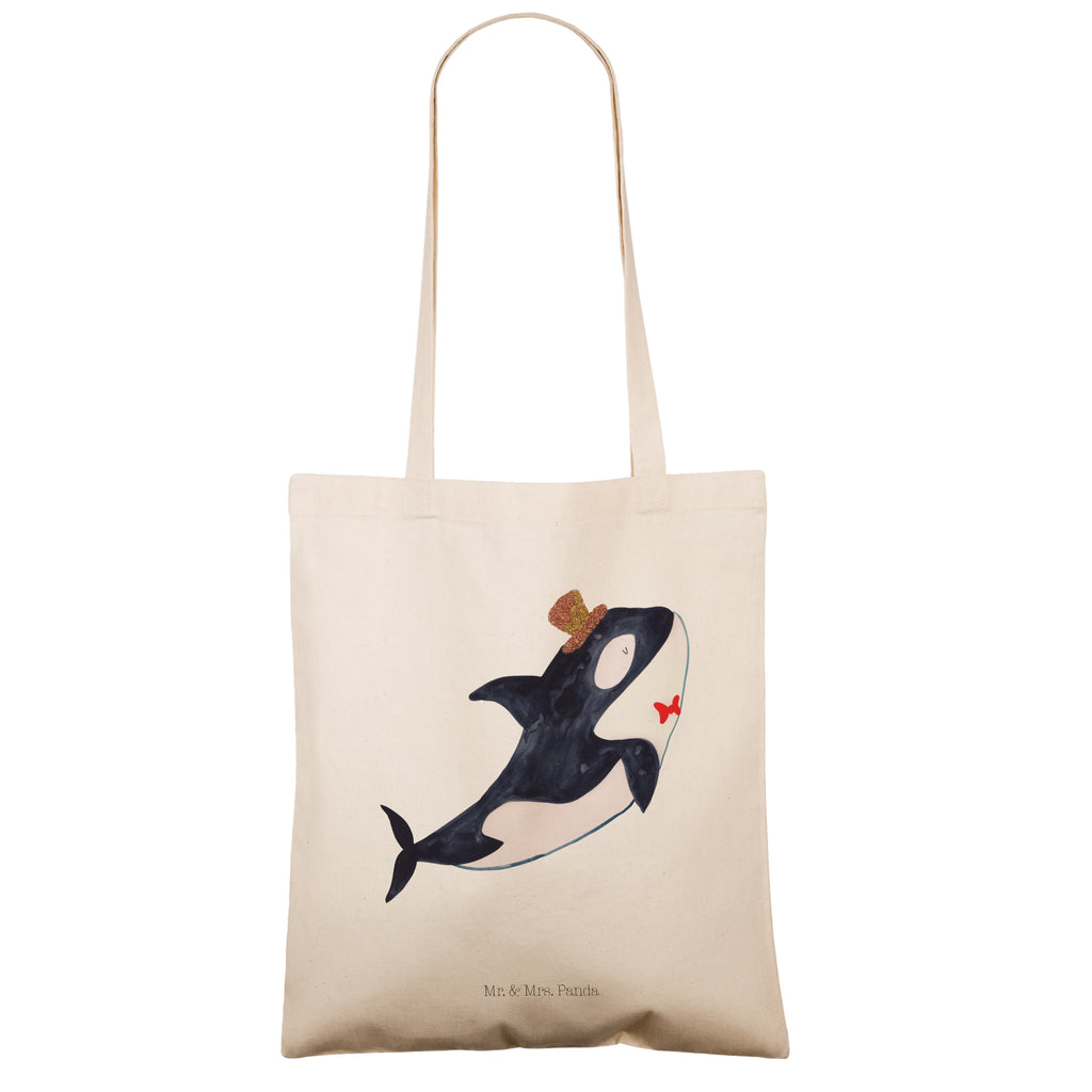 Tragetasche Orca Zylinder Beuteltasche, Beutel, Einkaufstasche, Jutebeutel, Stoffbeutel, Meerestiere, Meer, Urlaub, Narwal, Glitter, Konfetti, Glitzer, Geburtstag, Feier, Fete, Fest, Glückwunsch, Orca