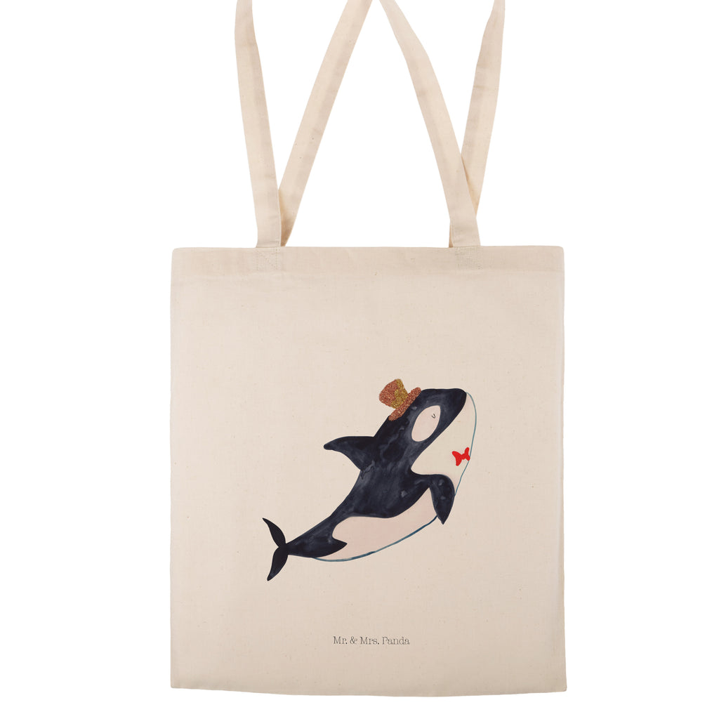 Tragetasche Orca Zylinder Beuteltasche, Beutel, Einkaufstasche, Jutebeutel, Stoffbeutel, Meerestiere, Meer, Urlaub, Narwal, Glitter, Konfetti, Glitzer, Geburtstag, Feier, Fete, Fest, Glückwunsch, Orca