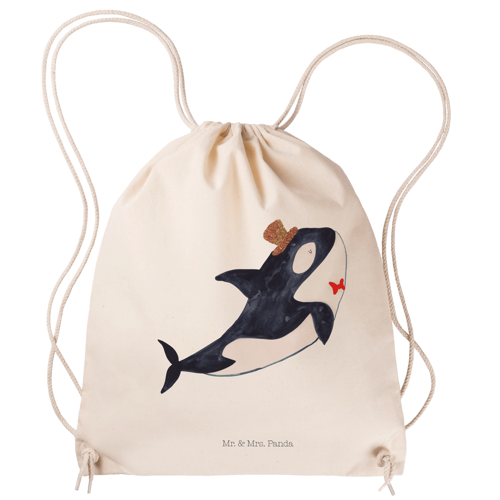 Sportbeutel Orca Zylinder Turnbeutel, Beutel, Sporttasche, Tasche, Stoffbeutel, Meerestiere, Meer, Urlaub, Narwal, Glitter, Konfetti, Glitzer, Geburtstag, Feier, Fete, Fest, Glückwunsch, Orca