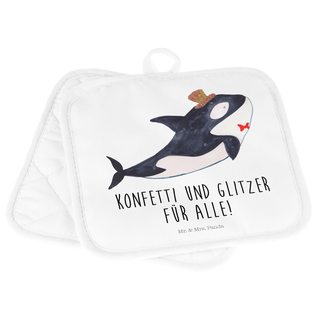 2er Set Topflappen  Orca Zylinder Topflappen, Topfuntersetzer, Ofenhandschuh, Topflappen Set, Topflappen lustig, Topflappen mit Spruch, Meerestiere, Meer, Urlaub, Narwal, Glitter, Konfetti, Glitzer, Geburtstag, Feier, Fete, Fest, Glückwunsch, Orca