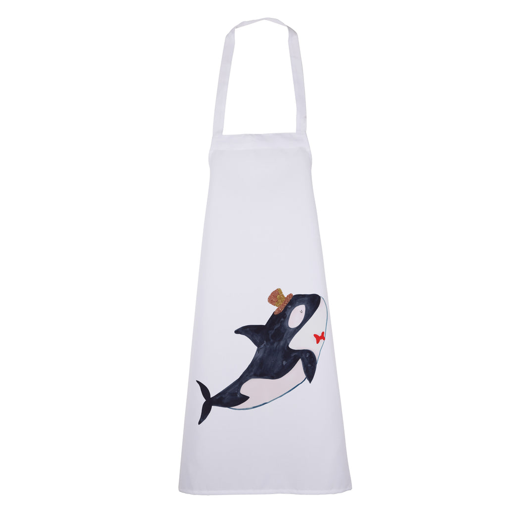 Kochschürze Orca Zylinder Schürze, Backschürze, Küchenschürze, Grillschürze, Latzschürze, Meerestiere, Meer, Urlaub, Narwal, Glitter, Konfetti, Glitzer, Geburtstag, Feier, Fete, Fest, Glückwunsch, Orca