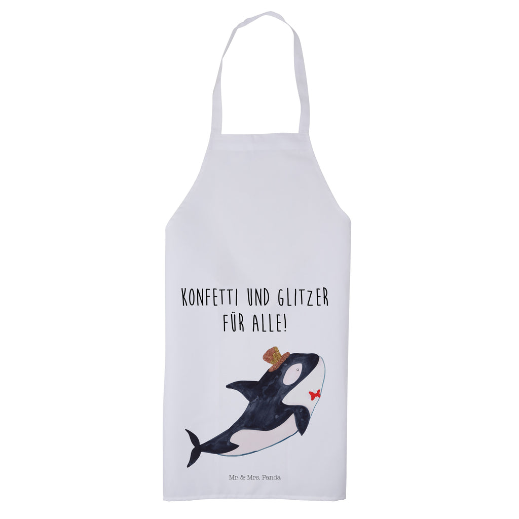 Kochschürze Orca Zylinder Schürze, Backschürze, Küchenschürze, Grillschürze, Latzschürze, Meerestiere, Meer, Urlaub, Narwal, Glitter, Konfetti, Glitzer, Geburtstag, Feier, Fete, Fest, Glückwunsch, Orca