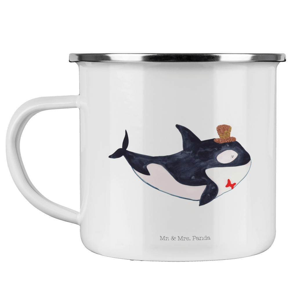 Camping Emaille Tasse Orca Zylinder Campingtasse, Trinkbecher, Metalltasse, Outdoor Tasse, Emaille Trinkbecher, Blechtasse Outdoor, Emaille Campingbecher, Edelstahl Trinkbecher, Metalltasse für Camping, Kaffee Blechtasse, Camping Tasse Metall, Meerestiere, Meer, Urlaub, Narwal, Glitter, Konfetti, Glitzer, Geburtstag, Feier, Fete, Fest, Glückwunsch, Orca
