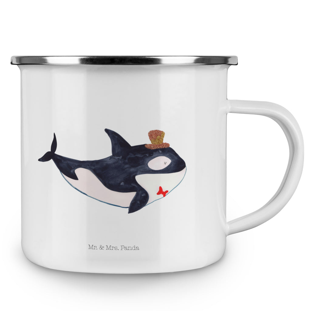 Camping Emaille Tasse Orca Zylinder Campingtasse, Trinkbecher, Metalltasse, Outdoor Tasse, Emaille Trinkbecher, Blechtasse Outdoor, Emaille Campingbecher, Edelstahl Trinkbecher, Metalltasse für Camping, Kaffee Blechtasse, Camping Tasse Metall, Meerestiere, Meer, Urlaub, Narwal, Glitter, Konfetti, Glitzer, Geburtstag, Feier, Fete, Fest, Glückwunsch, Orca