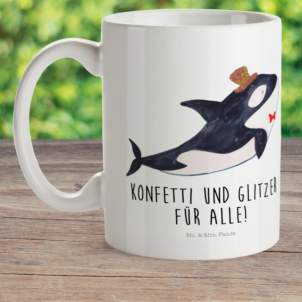 Kindertasse Orca Zylinder Kunststoff Tasse, Kindergarten, Tasse, Trinkbecher, Camping Becher, Kaffeetasse, Kunststoffbecher, Kindergartenbecher, Outdoorgeschirr, Kunststoffgeschirr, Reisebecher, Reisetasse, Kinderbecher, Meerestiere, Meer, Urlaub, Narwal, Glitter, Konfetti, Glitzer, Geburtstag, Feier, Fete, Fest, Glückwunsch, Orca