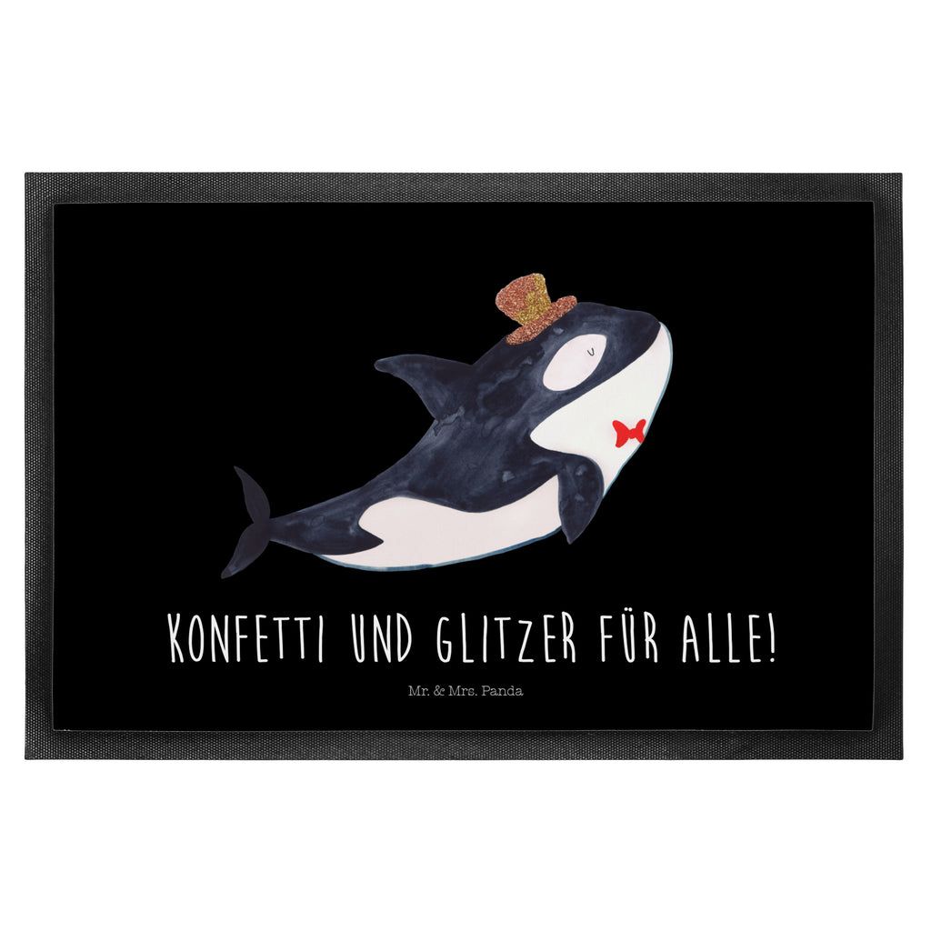 Fußmatte Orca Zylinder Narwal, Glitter, Konfetti, Glitzer, Geburtstag, Feier, Fete, Fest, Glückwunsch, Orca Türvorleger, Schmutzmatte, Fußabtreter, Matte, Schmutzfänger, Fußabstreifer, Schmutzfangmatte, Türmatte, Motivfußmatte,  Haustürmatte, Vorleger  Meerestiere, Meer, Urlaub